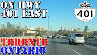 ON 401 East  BUSIEST Highway in North Armerica  Toronto  Ontario  Canada  4K Highway Drive [upl. by Yeliw]