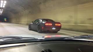 dodge demon supercharger whine in a tunnel [upl. by Germana334]