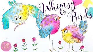 How to Paint Cute Colorful Birds for Beginners  Easy Tutorial to Master Loose Watercolor Painting [upl. by Mychal283]