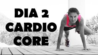 Cardio INTENSO para quemar  Día 2 Abdominales  Core avanzado [upl. by Dachy]