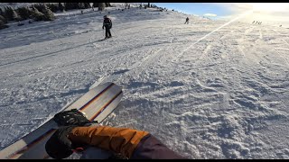 a surfer learning to snowboard 4K video banff sunshine village [upl. by Enawyd931]