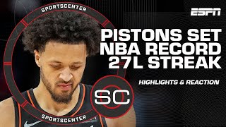 Detroit Pistons lose HISTORIC 27th consecutive game  SportsCenter [upl. by Julee819]