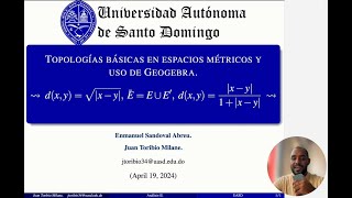 TOPOLOGÍAS BÁSICAS EN ESPACIOS MÉTRICOS Y USO DE GEOGEBRA  Análisis II [upl. by Breh]