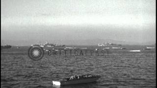 Japanese plane bombs USS Ommaney Bay and activities aboard USS Mississippi in PhiHD Stock Footage [upl. by Attenaj]