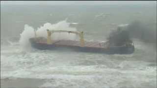 Captain Battles To Save Cargo Ship near Istanbul Turkey [upl. by Beitch]