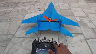 RC Plane controls and ground test made from PVC board BLDC Motor flysky transmitter and receiver [upl. by Mcarthur]