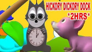 ★ 2 HOURS ★ Hickory Dickory Dock  Nursery Rhymes For Kids  Popular Kids Songs [upl. by Caleb]