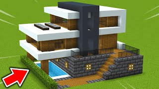 【マイクラ】大豪邸！簡単なモダンハウスの作り方！【建築講座】 [upl. by Ecirpak]