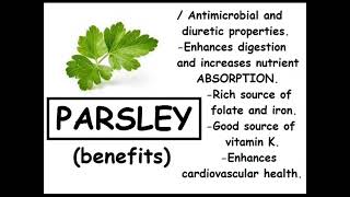 PARSLEY  benefits [upl. by Mecke]