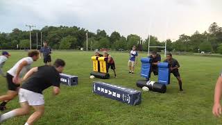 Rugby Step Over Hit amp Drive Drill at the Breakdown [upl. by Fredrika]