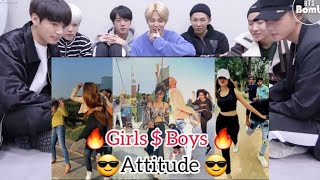 BTS REACTION 🔥 Girls Attitude Boys Power 🔥Best Tiktok video 🔥 Ultimate Reels Video 🔥 [upl. by Philippa]