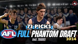 2024 AFL Draft Full 73 PICK Phantom DRAFT incl TRADES [upl. by Buroker]