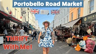 PORTOBELLO ROAD MARKET Shop With Me Thrifting for HIDDEN TREASURES Vintage Flea Market Finds [upl. by Gnuoy]