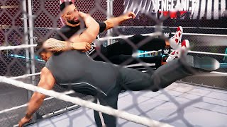 WWE 2k22 Roman Reigns vs Rock Cage match Wrestlemania XL Rematch [upl. by Castle830]