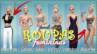 🔴 SUPER PACK DE ROUPAS FEMININAS  The Sims 4 [upl. by Nonnad911]