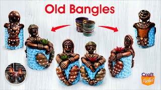 craftpocket पुरानी चूड़ी का गजब इस्तेमाल एक क्राफ्ट का तीन प्रयोग old bangles craft [upl. by Catlin]