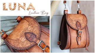 How to Make a 2 in 1 Leather Bag  LUNA bag PDF Pattern [upl. by Ahgiel]