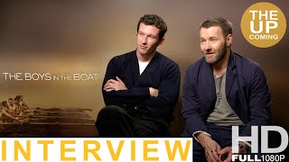 Joel Edgerton amp Callum Turner interview on The Boys in the Boat George Clooney rowing challenges [upl. by Zusman]