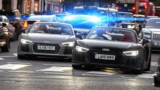 🚨 UNMARKED POLICE catches 2 RACING Audi R8s in London 👮 [upl. by Atram]