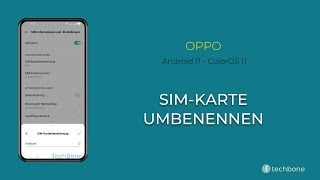 SIMKarte umbenennen  Oppo Android 11  ColorOS 11 [upl. by Sapphera]