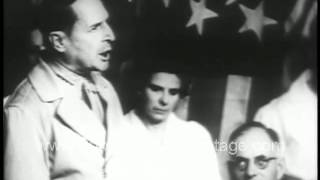 General Douglas MacArthur speech to Australian leaders after return to Philippines  stock footage [upl. by Econah]