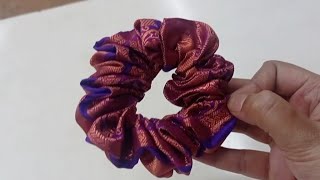 scrunchie tutorial in 5 min ❤️ scrunchies shraboni viral youtubeshorts শ্রাবণী easyway [upl. by Aek]