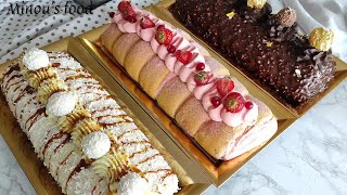 Sans cuisson ❗3 idée de bûche de Noël🎄express tu dois essayer 😋 dessert de fête de fin dannée [upl. by Naus]