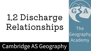 Hydrology and Fluvial Geomorphology  Discharge relationships within a drainage basin Cambridge AS [upl. by Llenrahs]