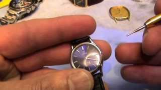 How to adjust an Omega Quartz 1365 Caliber Watch  Push Button [upl. by Asehr]