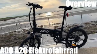 ADO A20 Elektrofahrrad 250W Damen Herren EBikeStadt Elektrofahrrad mit abnehmbarem 36V 104Ah Akku [upl. by Petromilli717]