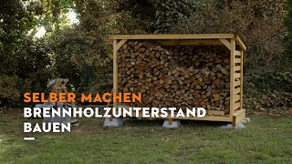 Selber machen Brennholzunterstand bauen [upl. by Uttica]