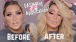 EASY HOW TO APPLY LACE WIGS TUTORIAL CHRISSPY [upl. by Neomah]