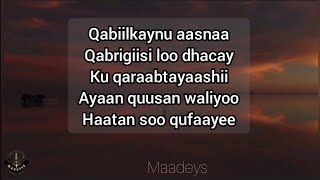 HEES  QIIRO Qabiilkaynu aasnaa  Saciid Mire Xaydar  Original Lyrics [upl. by Eihtur]