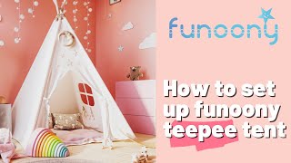 How to Set Up Funoony Teepee Tent For Kids  Teepee Assembling [upl. by Nerrej]