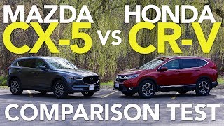 2017 Mazda CX5 vs 2017 Honda CRV Comparison Test [upl. by Assil]