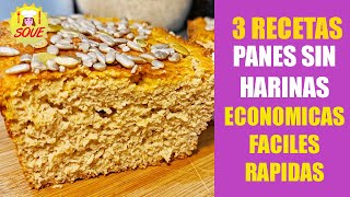 🍞🥖👌 Mis mejores 3 RECETAS DE PAN SIN HARINAS 👌 Fáciles Saludables y Económicas [upl. by Trela]