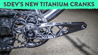 INTRODUCING 5devs new Titanium Cranks Titanium Stem and Titanium Chainrings  Sea Otter 2023 [upl. by Guntar]