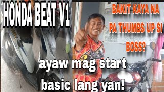 PAANO MAG TROUBLE SHOOT NG HONDA BEAT V1 NA AYAW UMANDAR [upl. by Amberly]