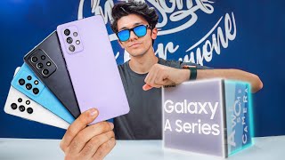 Samsung Galaxy A72 amp A52 Special Unboxing amp First Impression ALL COLORS [upl. by Ynnoj]