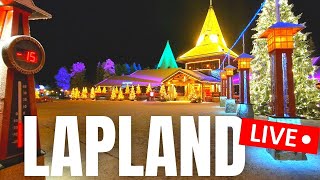 🔴 Lapland LIVE  Walk Around Santa Claus Village At Night [upl. by Richer]