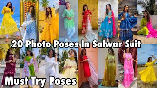 20 Photo Poses For Girls In Salwar Suit  Stylish Suit Photo Pose For Girls  Santoshi Megharaj [upl. by Lacee660]