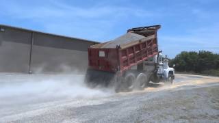 Mack Dump Truck Spreading Gravel 1 [upl. by Raeann971]