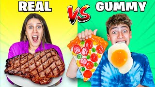 Real vs Gummy food Challenge [upl. by Yerd]