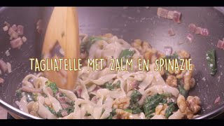 Slim Pasta Tagliatelle met Zalm en spinazie [upl. by Guthry]