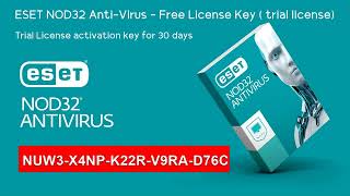 ESET NOD32 ANTIVIRUS Free Trial License activation key for 30 days  September 07 2023 [upl. by Yrrum]