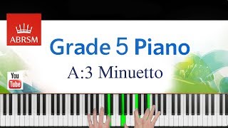 ABRSM 20192020 Grade 5 A3 piece Minuetto  Loeillet Piano [upl. by Nylaj]