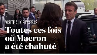 Emmanuel Macron aux PaysBas  sa visite chahutée à plusieurs reprises [upl. by Nob492]