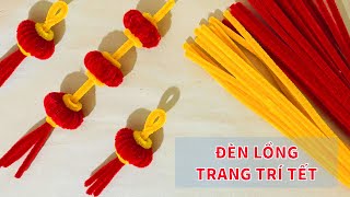 Cách Làm ĐÈN LỒNG Bằng Kẽm Nhung Trang Trí Tết  Cách Làm Đồ Trang Trí Tết Bằng Kẽm Nhung [upl. by Modesta]