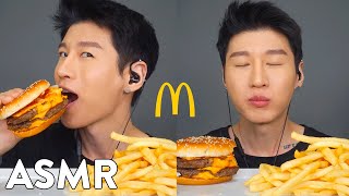 ASMR MCDONALDS DOUBLE QUARTER POUNDER MEAL No Talking Soft Eating Sounds  Zach Choi ASMR [upl. by Netsyrc]