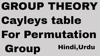 Cayleys Table of Permutation Group HindiUrdu [upl. by Lilac]